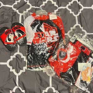 NWT Matching Star Wars Bathing Suit with Flip Flops